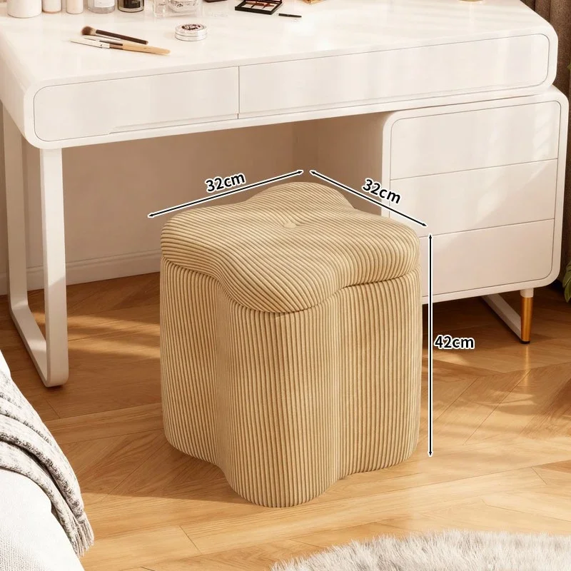 Modern Makeup Stool Bedroom Storage Stools Vanity Chairs Makeup Dressing Chair Manicure Chair Hallway Ottoman Footrest