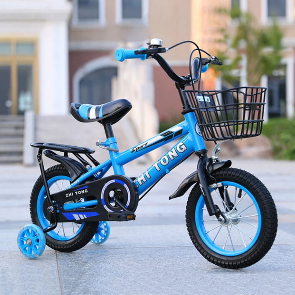 16 Inch Children Bike Boys Girls Toddler Bicycle Adjustable Height Kid Bicycle with Detachable Basket for 2-7 Years Old