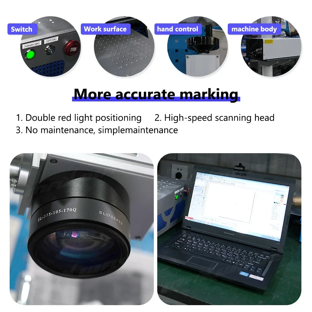 Fiber 20W Laser Making Machine Laser Engraver DIY Metal Gold Silver Jewelry Ring Optical Engraving Cutting Machine