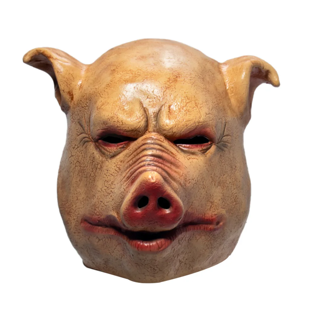 Cafele Scary Horror Latex Pig Head Mask Masquerade Costume Animal Cosplay Full Face Latex Mask Halloween Party Decoration