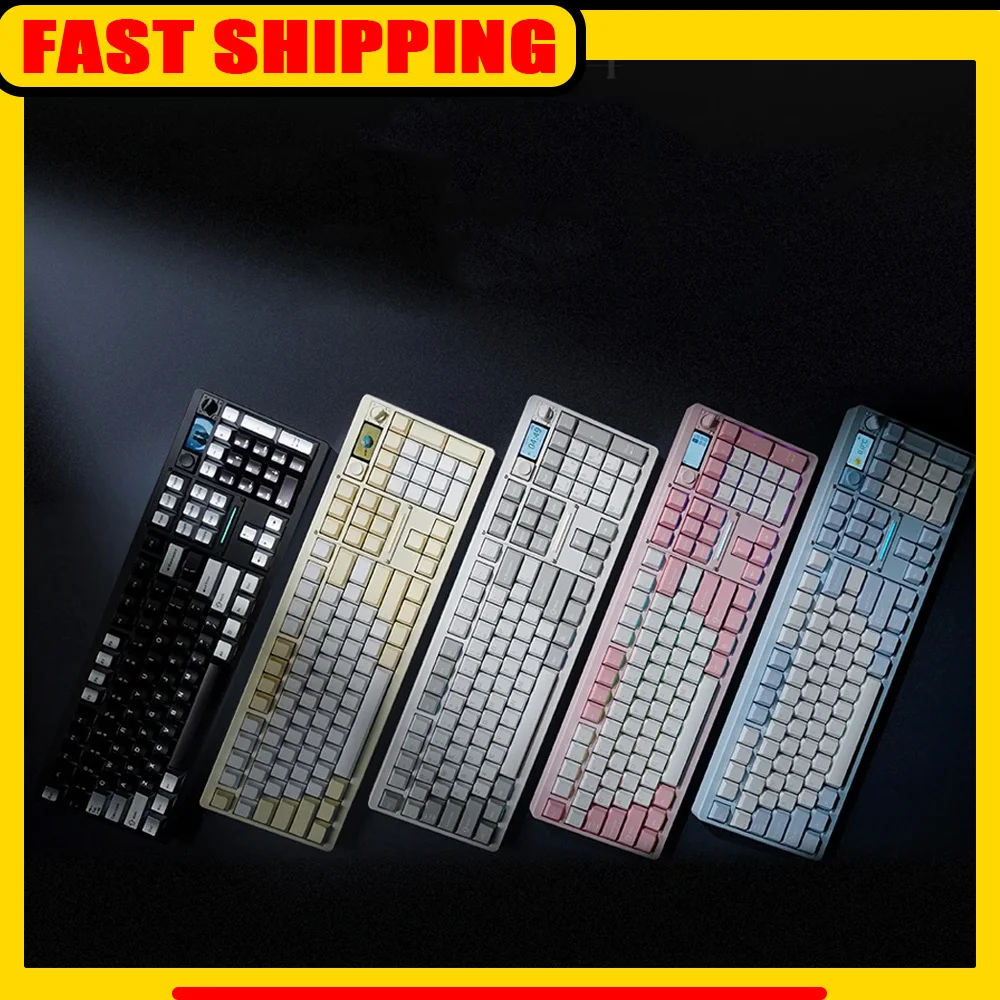 NDNH ND104 Wireless Mechanical Keyboard Tri Mode Keyboard Aluminium Alloy Hot Swap Keyboard With Screen PC Accessory Win/Mac