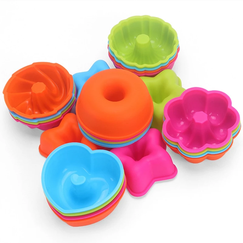 24 Individual Silicone Doughnut Mold Baking Cake Silicone Mold DIY Baking Oven Mold for Baking