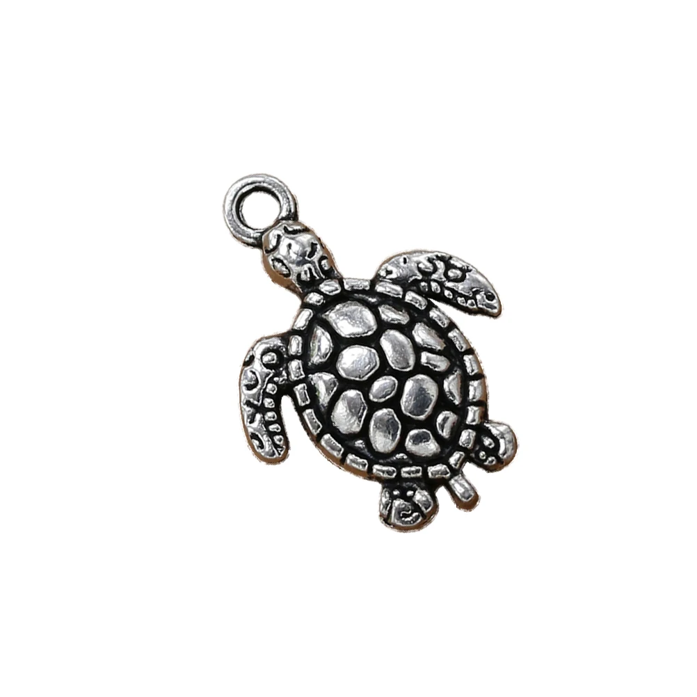 

20pcs Alloy Turtle Pendant Charms Diy Jewelry Making For Necklace Bracelet Keychain Craft Projects Tortoise Shape Accessories