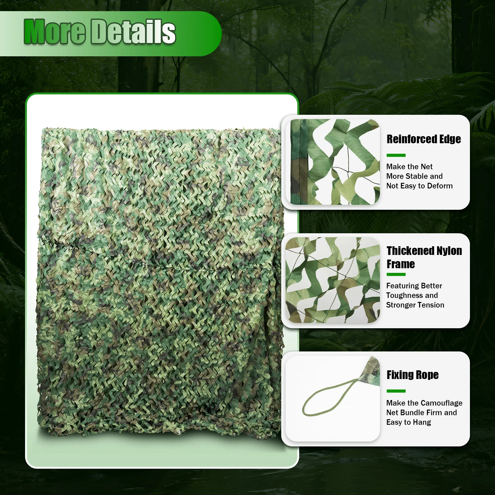 Obstruction Equipment  210D Oxford Polyester Camouflage Net Thickened Nylon Frame 8*8m Waterproof And Quickly Drying