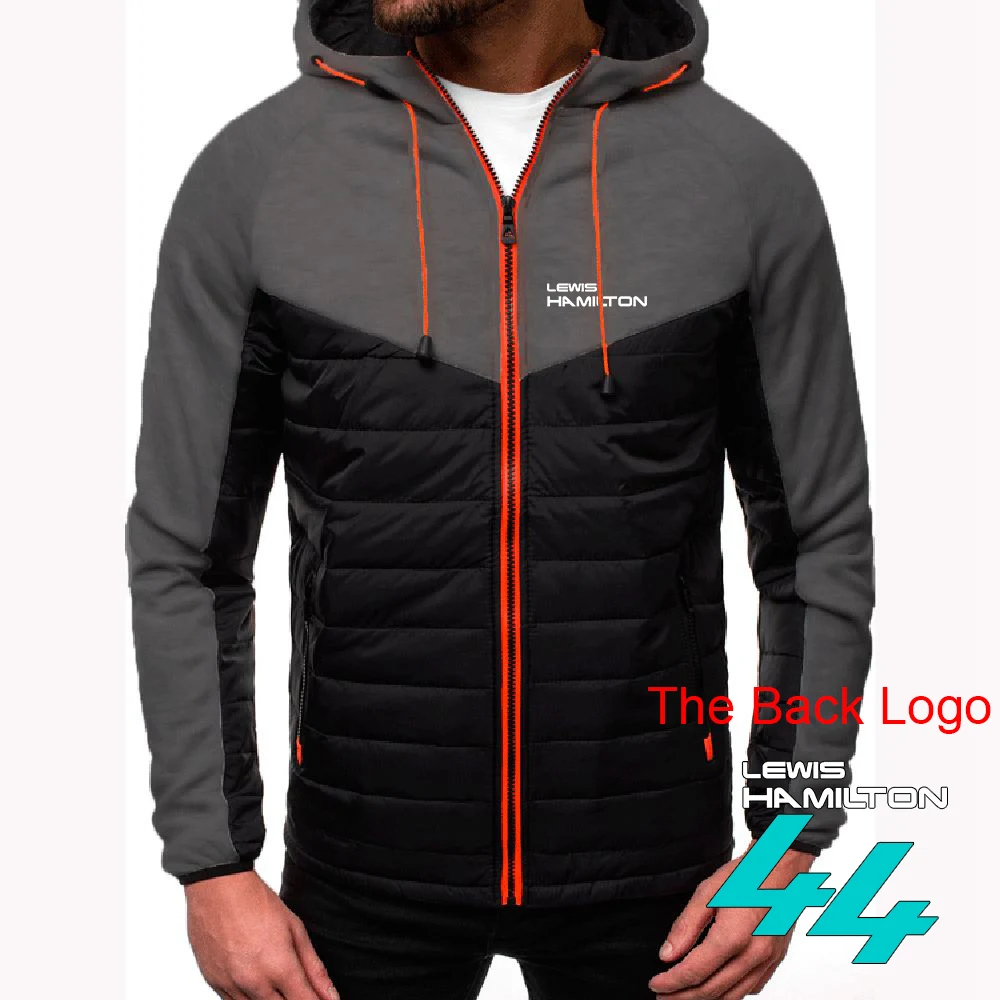 F1 Driver Lewis Hamilton Digital 44 Men's Fleece Hooded Stitching   Jacket New Winter keep warm Clothing Zipper Printing Coat view 3