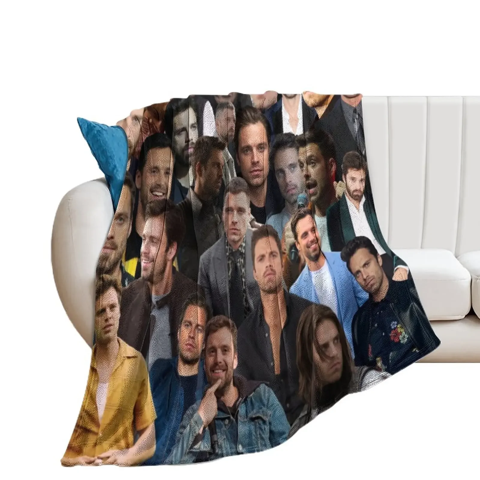 

Sebastian Stan Photo Collage Throw Blanket Extra Large Throw Soft Beds Blankets