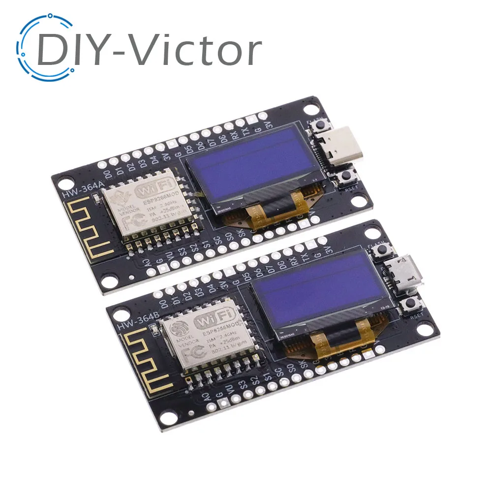 NodeMCU ESP8266 Development Board with 0.96 Inch OLED Display, CH340 Driver Module for Arduino IDE/Micropython Programming