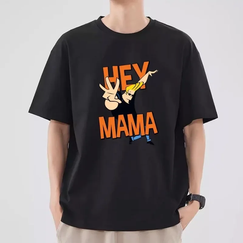 J-Johnny Cartoon Bravo T Shirt Women Couple Combination Clothes Short Sleeve Collar Fashion T-shirt Man Cotton