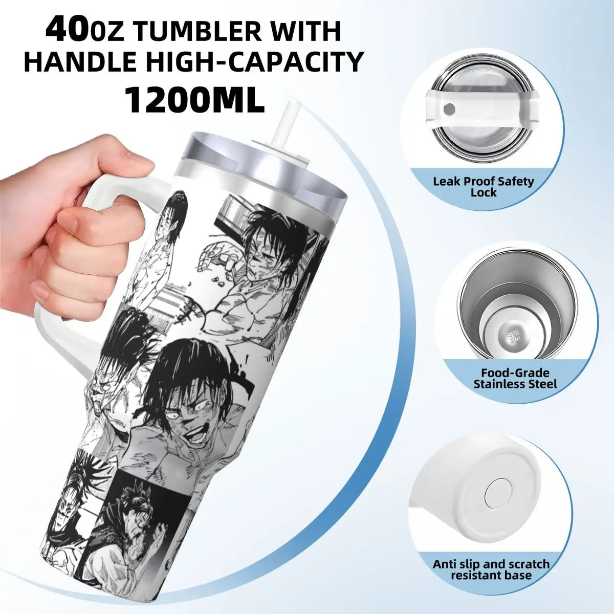 Stainless Steel Tumbler CHOSO In Manga Jujutsu Kaisen Thermal Cups Insulated Cold and Hot Car Mugs Driving Design Water Bottle