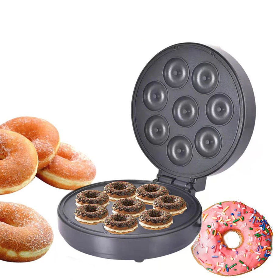 Non-Stick Mini Donut Making Machine, 8 furos Donut Machine, Waffle Maker, Uso Doméstico