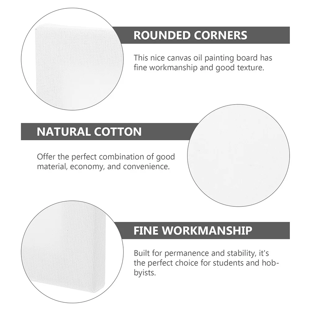 3Pcs Oil Painting Board Cloth Canvas Multi-Function Painting Panels for Beginners Acrylic Sketch Art Student Board