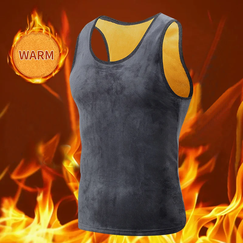 Men\'s double-year sanding and velvet vest in autumn and winter Men\'s gold velvet padded sports fitness bottoming warm vest