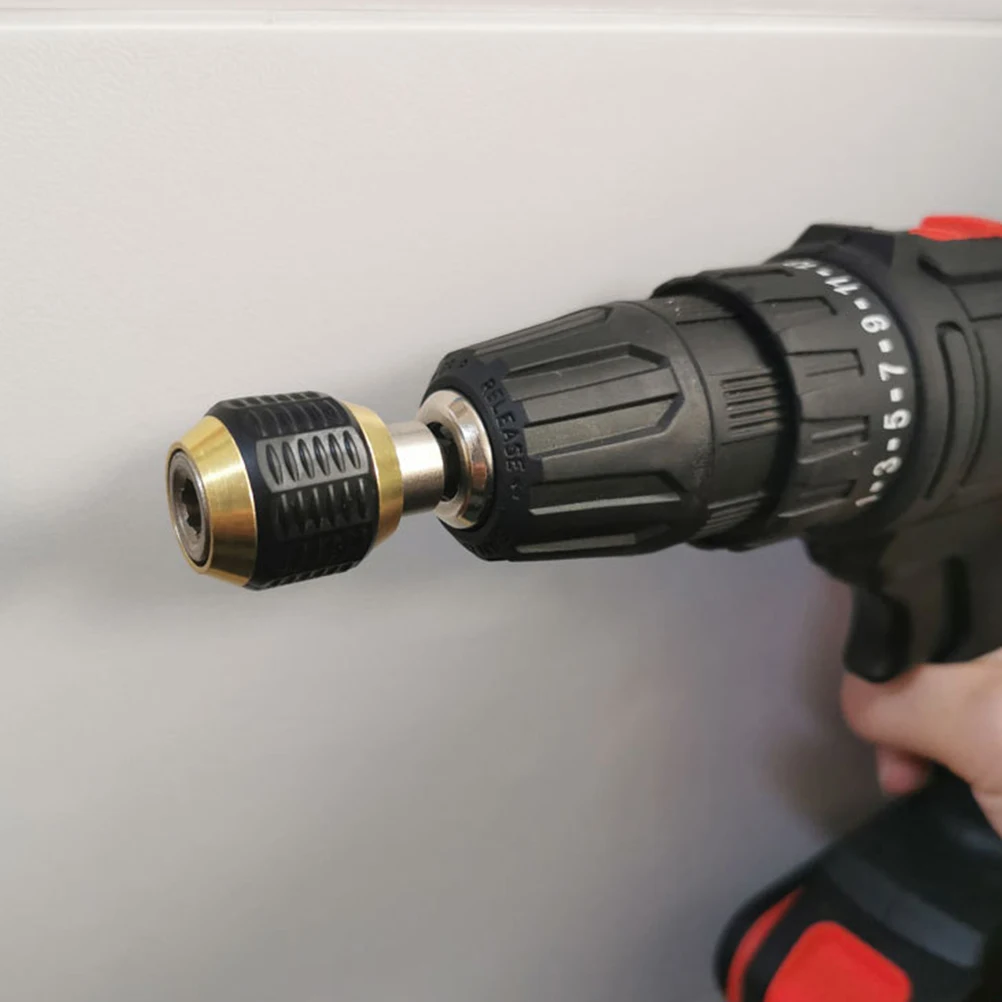

Stainless Steel Keyless Chuck 1/4 Hexagon Bit Holder For Electric Hand Drill Impact Driver Tool Anti-Slip Handle Durable