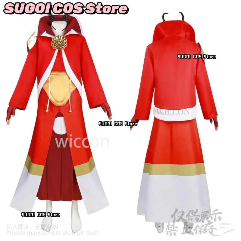 Anime That Time I Got Reincarnated As A Slime Cosplay Benimaru Costume Red Japanese Kimono Ghost Long Coat Dress Horn Suits
