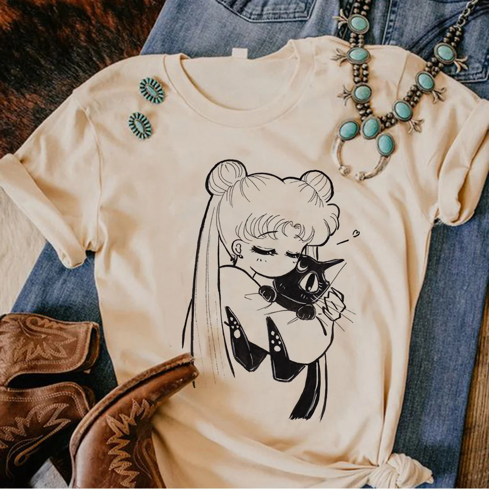 Camiseta de los años 80 para mujer, camisetas harajuku japonesas de cómic, ropa divertida de anime de los años 2000