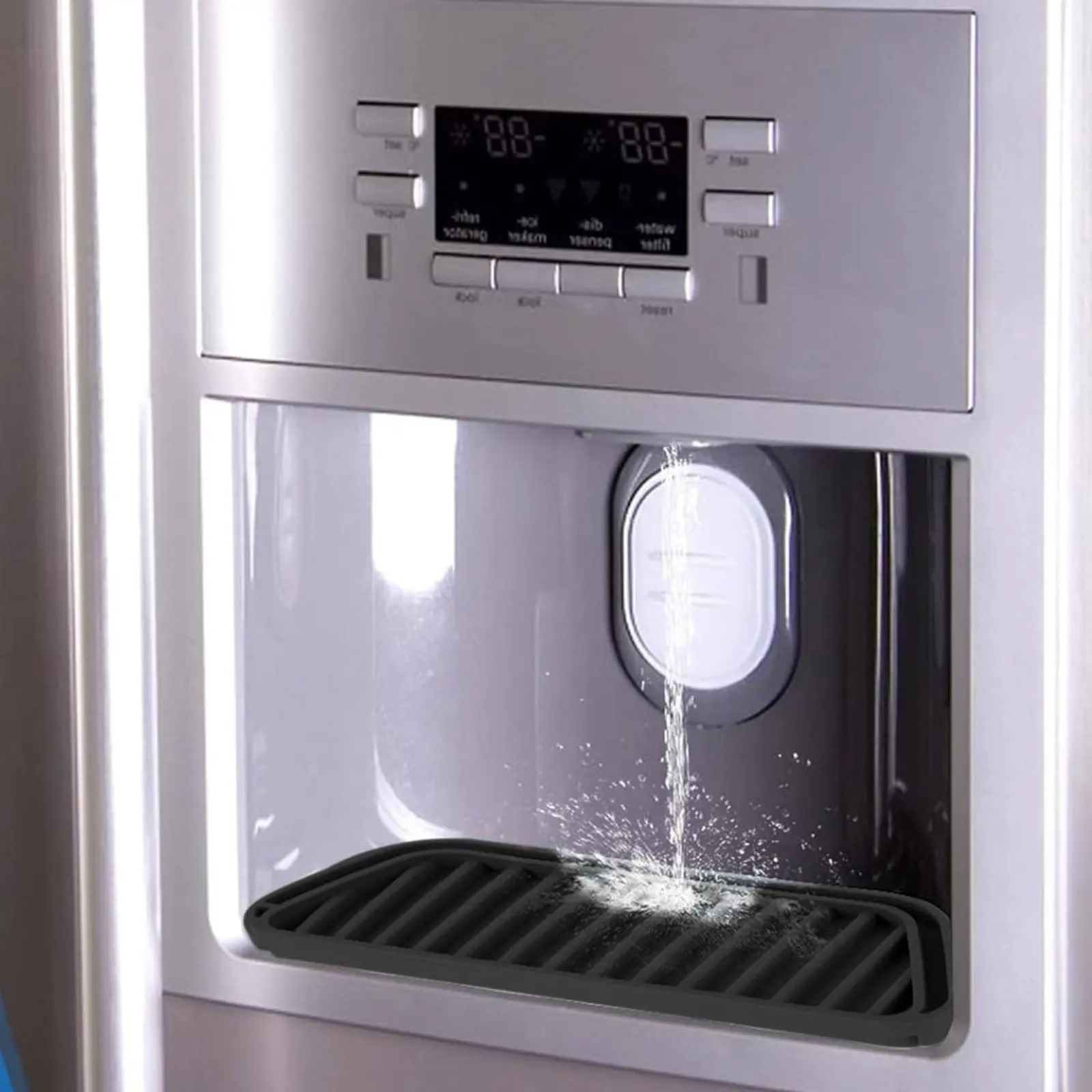 Silicone Water Dispenser Mat Cut to Fit Refrigerator Moisture Tray Cuttable Drain Pad Protects Surfaces Fridge Ice Dispenser