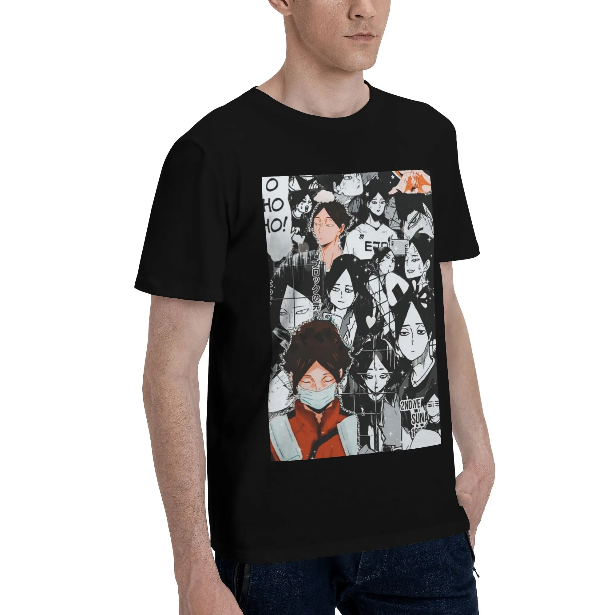 

suna rintarou manga collage Men T-Shirt Plus Size T Shirts Men's Crew Neck Cotton Tees Short Summer Male