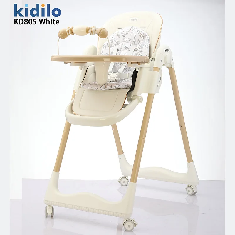 Silla de comedor para bebé Kidilo, silla de cuna para el hogar, portátil, multifuncional, plegable, se puede empujar para alimentar