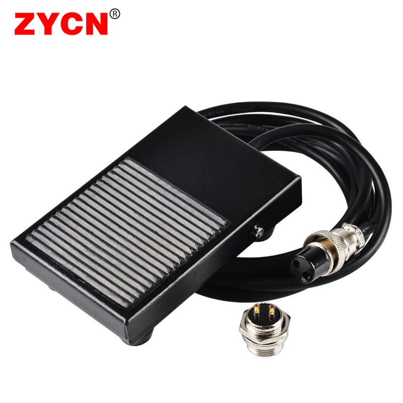 2/3pin Foot Pedal 1NO1NC SPDT Momentary Metal TIG Cutting Welder Spot Machine Anti-skid 220V Connector Iron Shell Aviation Plug