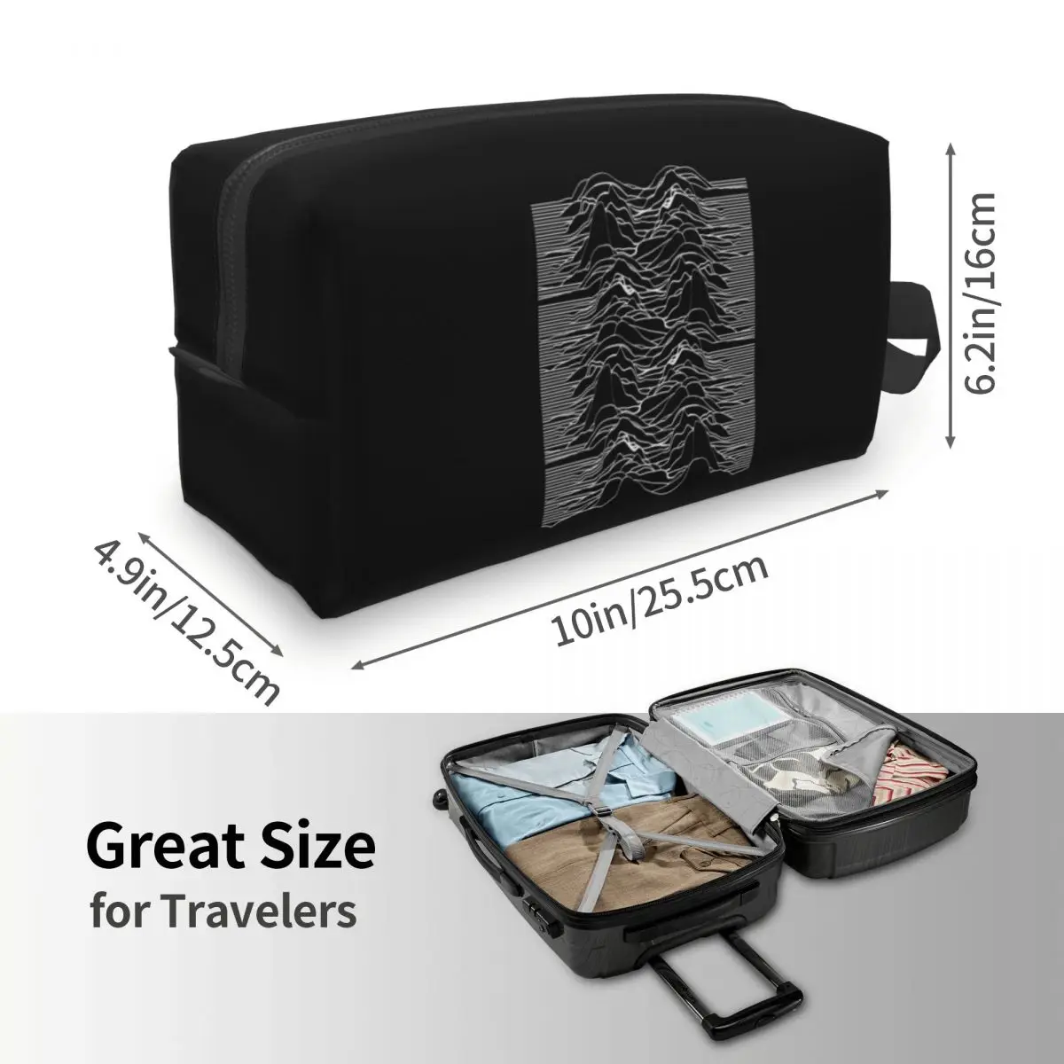 

Joy Division Unknown Pleasures Makeup Bag Cosmetic Organizer Storage Dopp Kit Toiletry Cosmetic Bag Beauty Travel Pencil Case