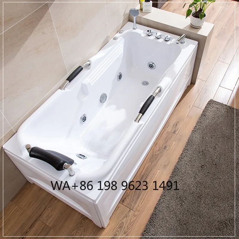 

Modern Bathroom Freestanding Acrylic Massage Bathtub Air Jet Bubble SPA Hot Tub Complete with Shower Faucet Soaking Tub