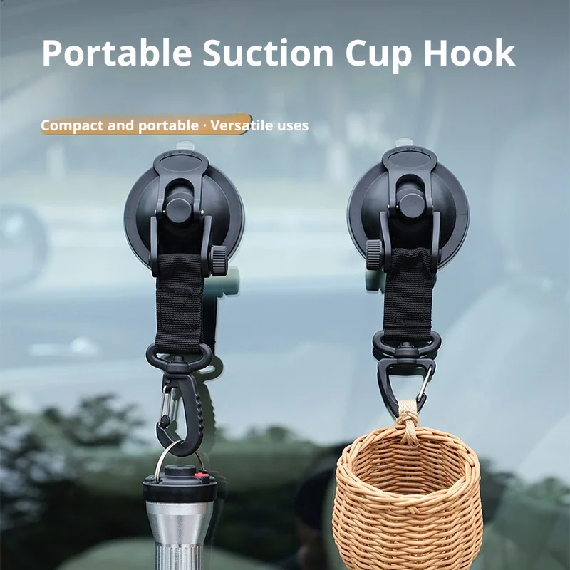 5pcs Outdoor Camping Suction Cup Hook Portable Car Vacuum Suction Cup Buckle Car Glass Suction Cup No-Drill Camping Tent Hook