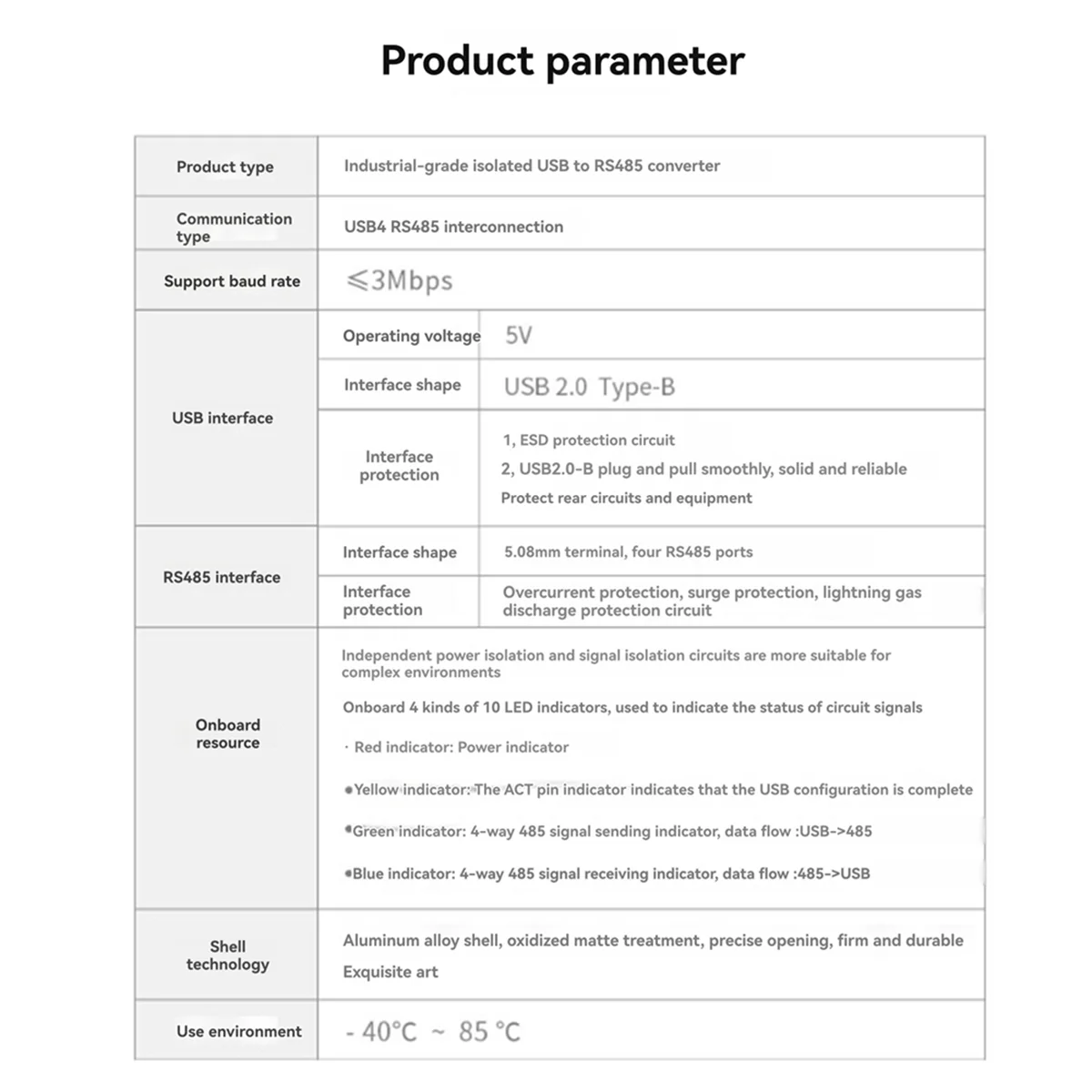 Varejo! Módulo de porta serial USB de grau industrial USB para conversor RS485 de 4 vias CH344Q Chipset Módulo de conversão bidirecional