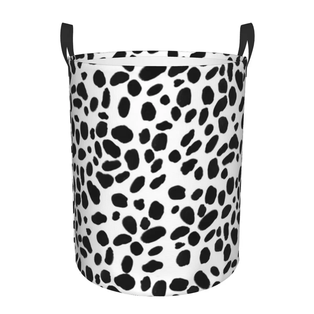 Dalmatian Spots Black And White Print Dog Print Foldable Laundry Baskets Dirty Clothes Home Organizer Large Hamper For Home Kids