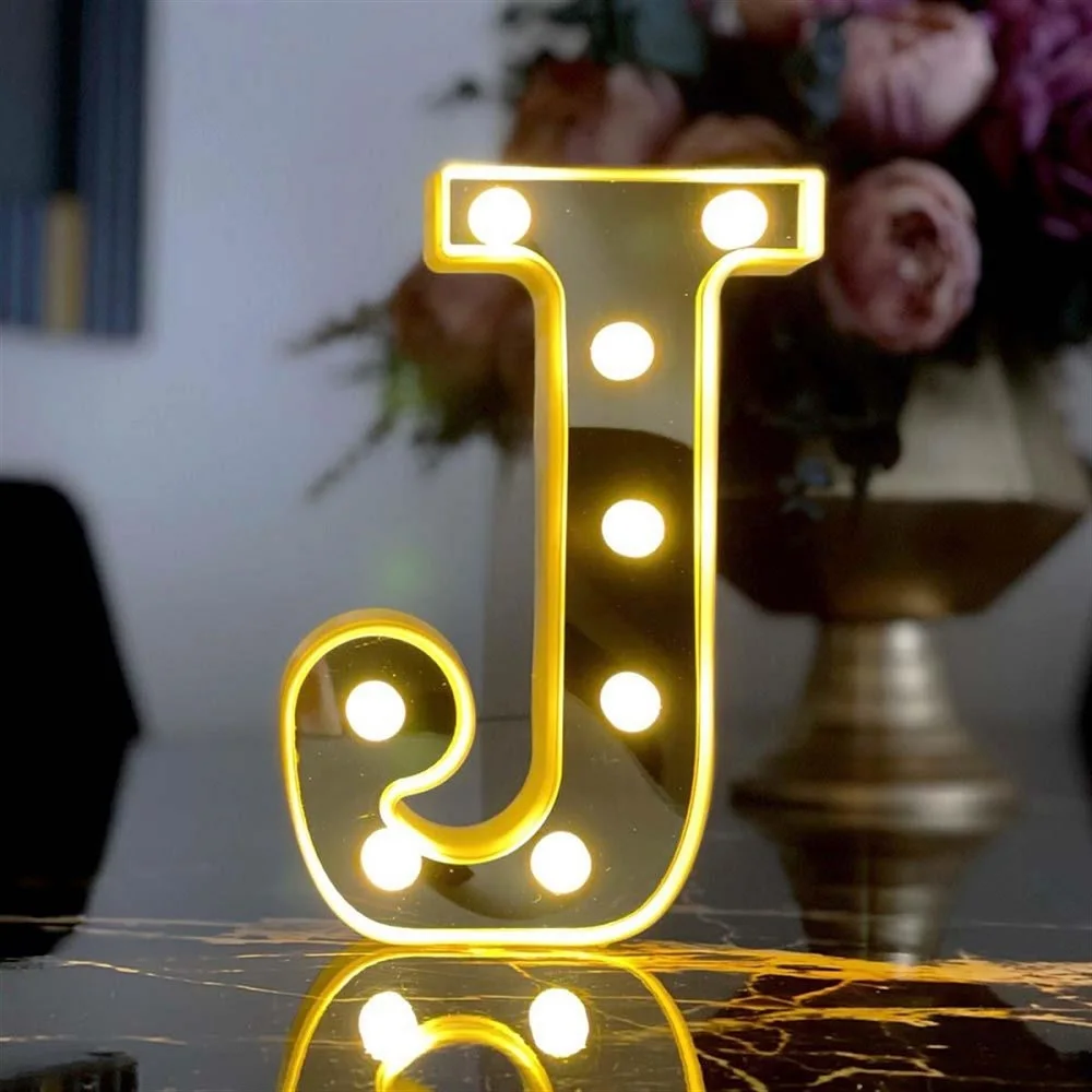 ตกแต่ง Led Illuminated 3d Letter J ขนาดใหญ่องค์กรวันเกิด,แต่งงาน,ฉลอง