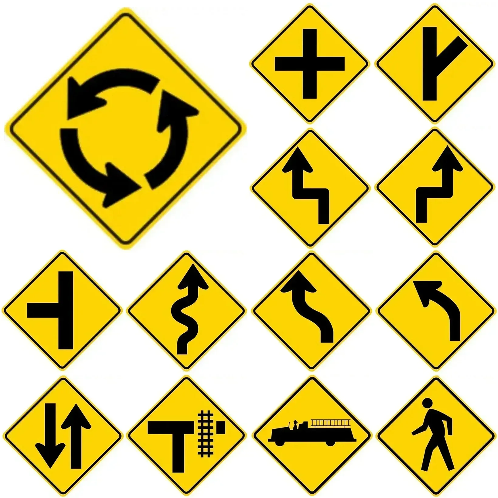 Directional arrow Slow Crossing Metal Tin Road Signs Aluminum Reflective Black on Yellow Metal Sign Weatherproof for Outdoor Use