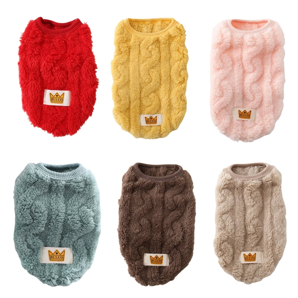 Dog Fleece Pullover Pet Clothes Cute Wavy Double-sided Puppy Kitten Coats Sweater for Small Medium Dogs Cats Warm Winter Outfit