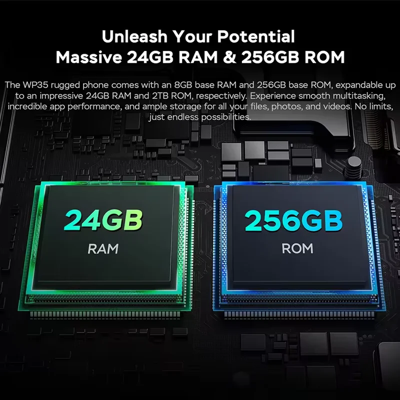 Oukitel wp39 5G Rugged Smartphone 24GB（6+18)+256GB 6.60"FHD+ 64MP Camera 11000mAh Cell phone Android 14