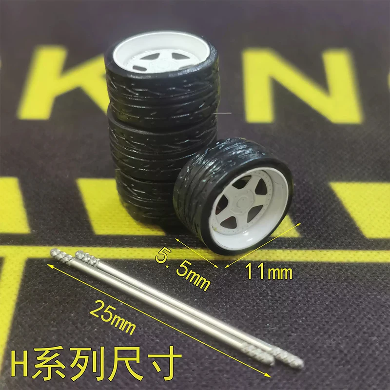 Alloy car model wheel replacement 1: 64  TIRE 11mm simulation small proportion wheel hub glue tire modification collection DIY