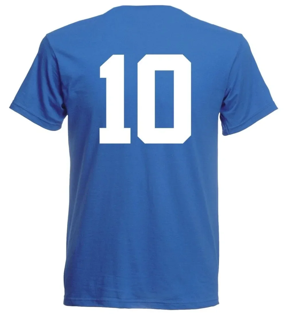 Kuba Cuba T-Shirt Blau Trikot Fubball Nr ALL 10 Sporter Footballer Soccers Tee Shirt