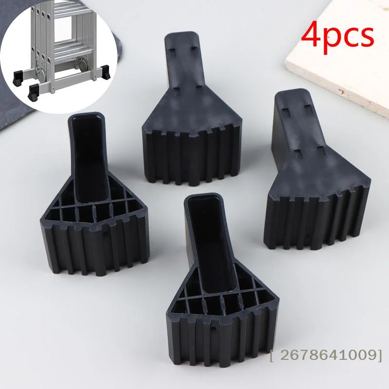 ⚑4Pcs Non-slip Ladder Feet Rubber Pads Foot Covers Furniture Mat Leg Chair Replacement Protectors Cover Black Anti Slip Pads