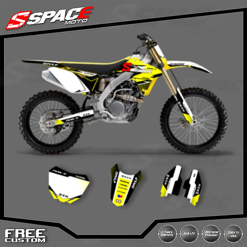 

SPACE пользовательский обтекатель мотоцикла графическая наклейка для SUZUKI 2010 2011 2012 2013 2014 2015-2018 RMZ250 наклейки наборы наклеек