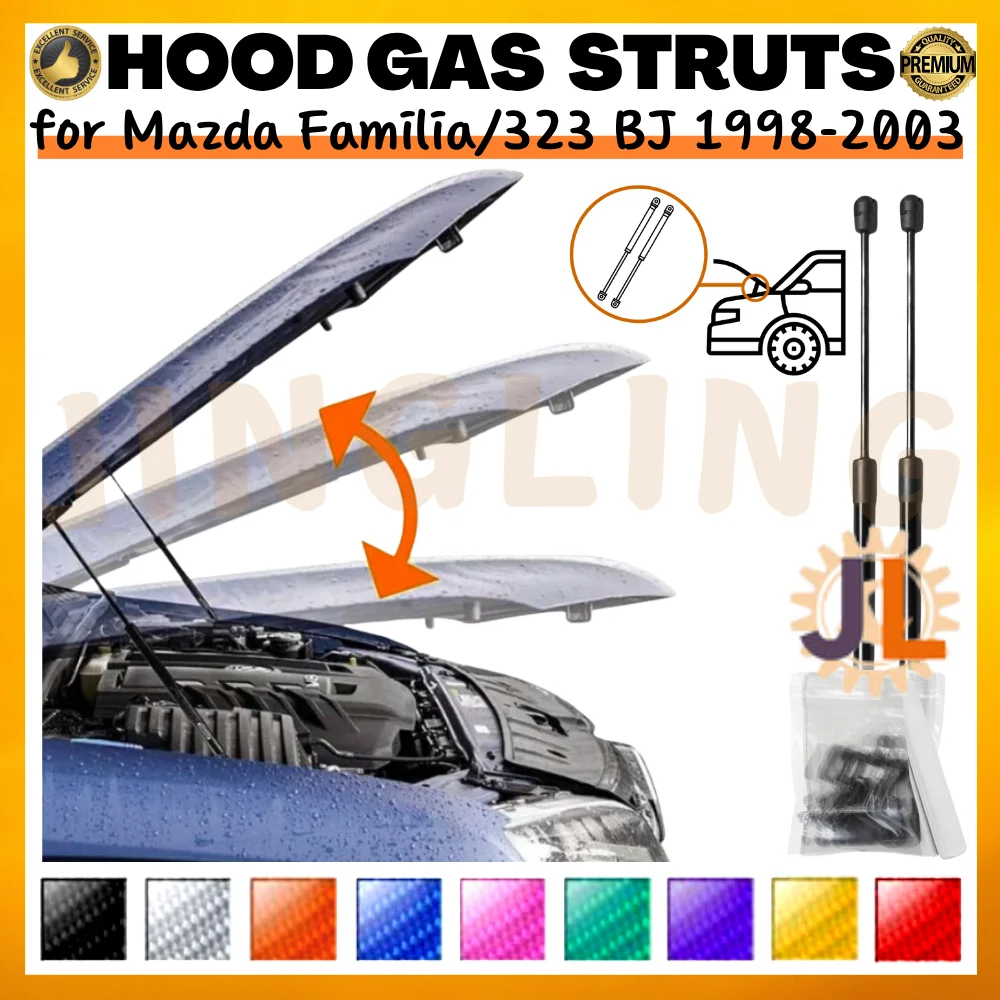 

Qty(2) Стойки капота для Mazda Familia/323 BJ 1998-2003 гг. Модифицированные газовые пружины переднего капота Амортизаторы Подъемные опоры Демпферы