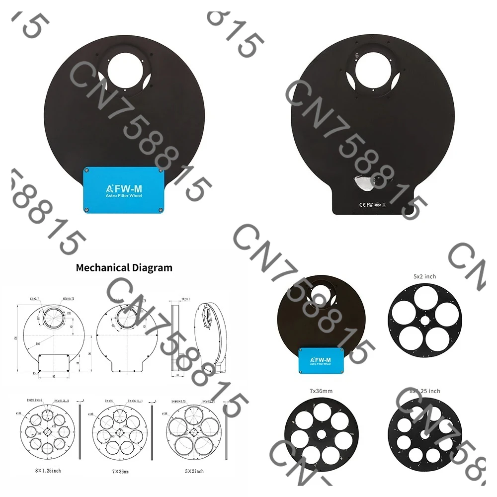 Astronomical Telescope Accessories, For Tuptec AFW-M Filter Wheel 7x36 mm 5x2 inches 8x1.25 inches 5/7/8, Fast Shipping