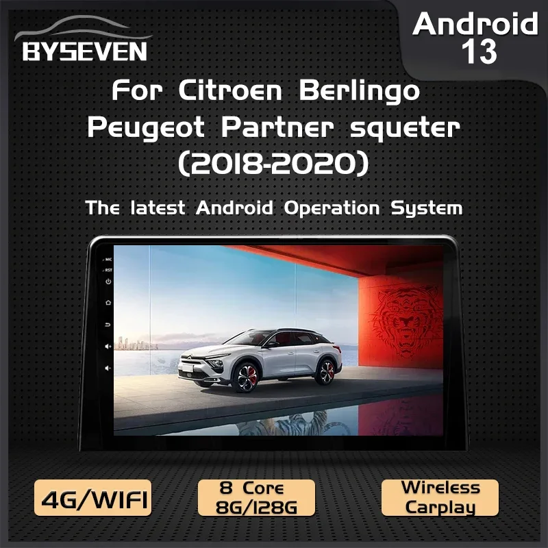 BySeven Android 13 For Citroen Berlingo 2019 Peugeot Partner Rifter 2020 For Opel Combo Car Multimedia Player GPS Navigation IPS