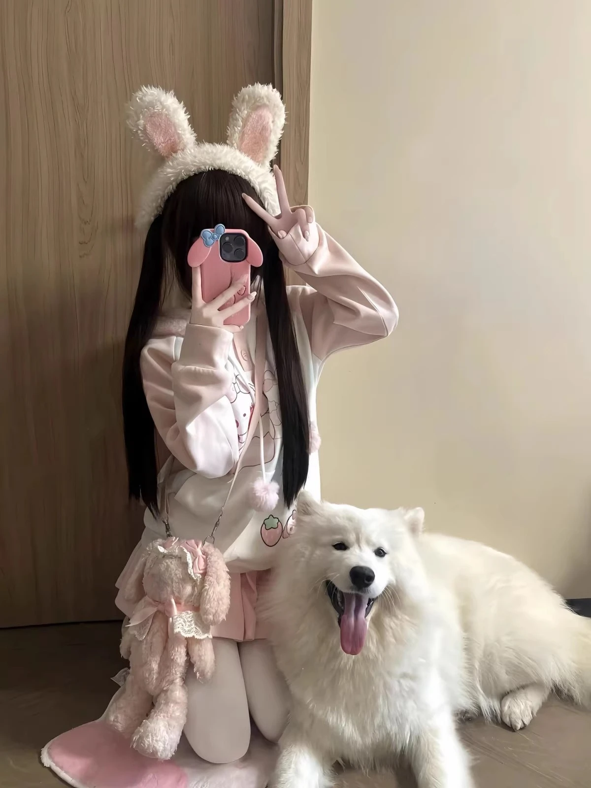 اليابانية Harajuku سترة مطبوعة الجمالية الجرونج بلوزة ثقافة فرعية لطيف Y2k القمم Kawaii طباعة مقنعين معاطف النساء بلوزات #5