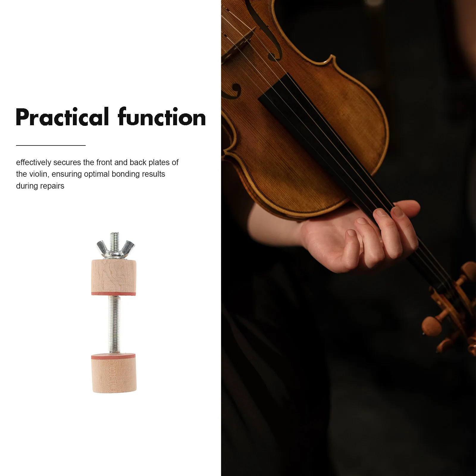 Violin Repair Clamp Versatile Tool for String Instrument Assembly and Repair Secures Top Back Plates Ergonomic Design for Safe