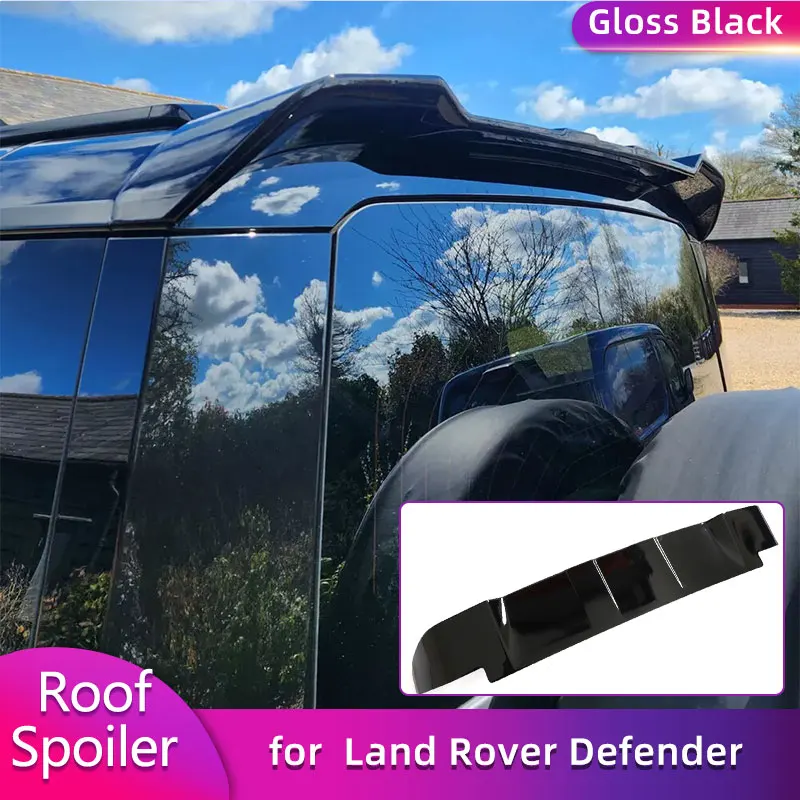 

ABS Gloss Black Rear Roof Spoiler Wings for Land Rover Defender 2020-2024 Car Rear Spoiler Window Trim Roof Wing Lip Body Kit