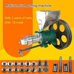 16 Use Snack Extruder 25Kg/h Corn Rice Food Extrude Puffing Machine Twisted Hollow Stick Solid Crispy Popper Bulking Machine
