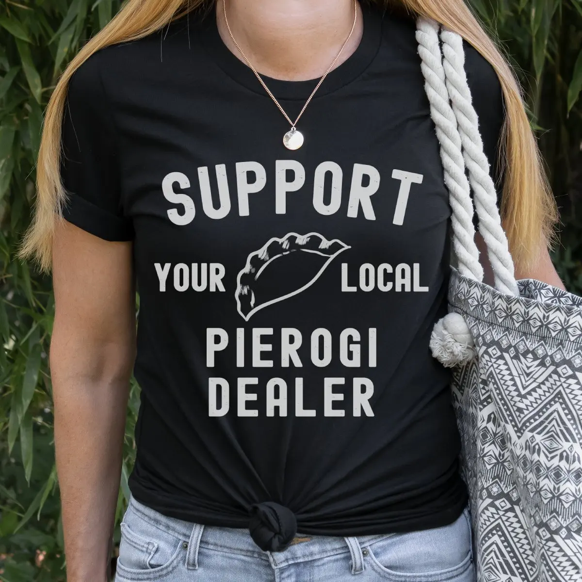 

Support Your Local Pierogi Dealer T Shirt Women Polish s Lover Funny Men Christmas
