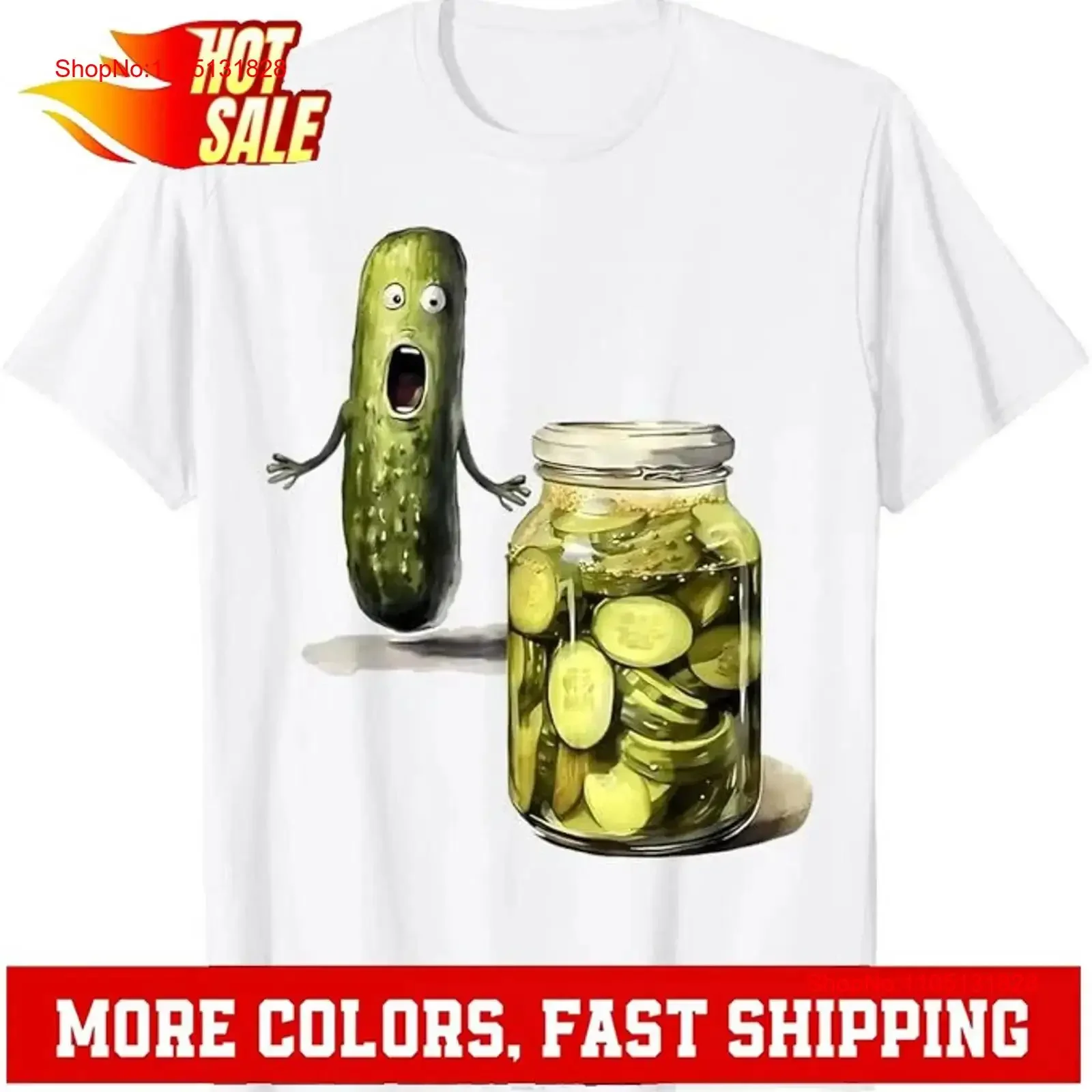 

Funny Pickle Surprise A Cucumber And Jar Of Sliced Pickles T Shirt vintage Washed Stretched Soft streetwear