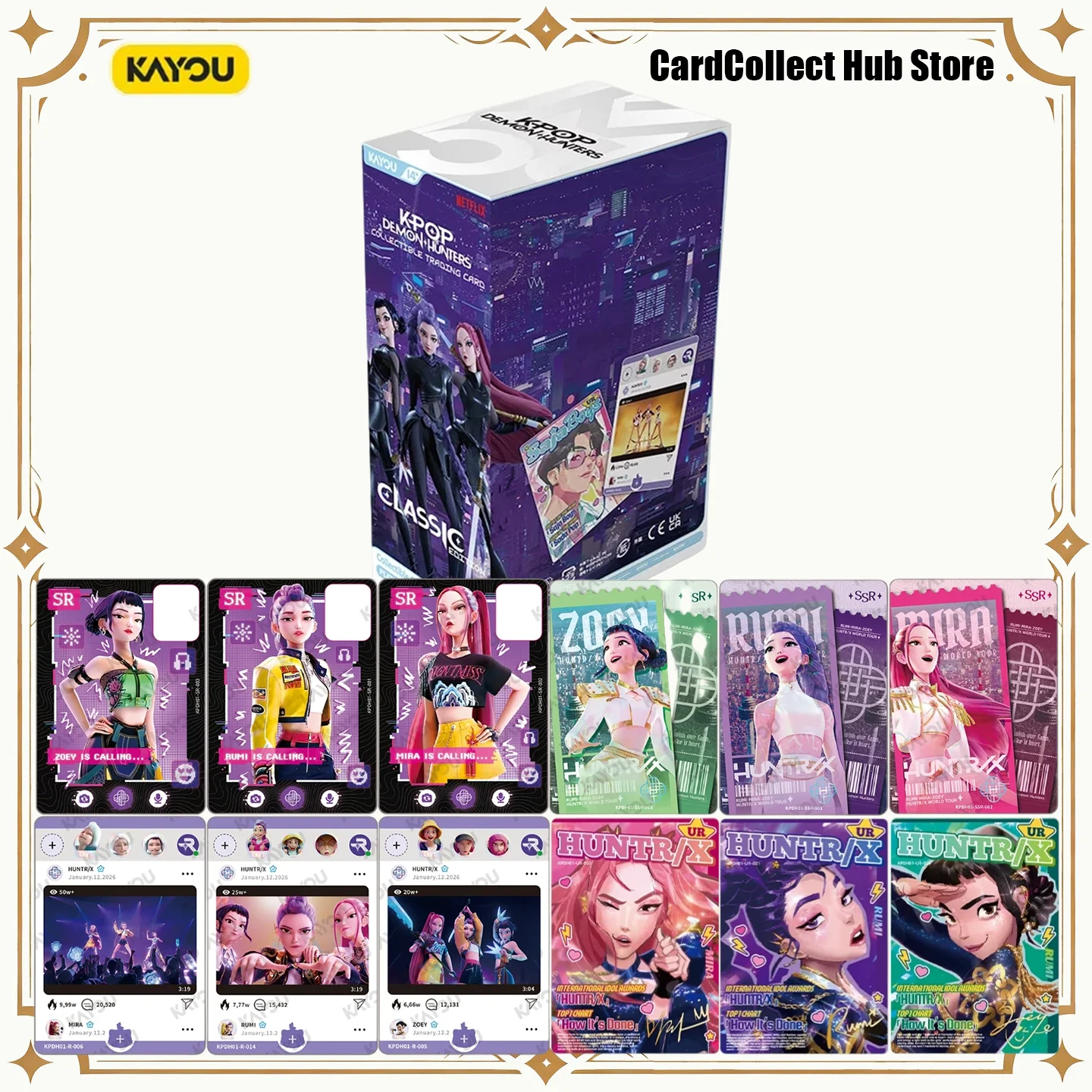 kayou-kpop-demon-hunters-world-tour-collectible-cards-rumi-mira-zoey-classic-scenes-whole-box-18-packs-tcg-collectibles-cards