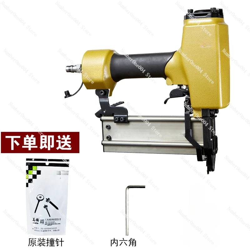 Applicable to  Skirting Line Staple Gun Grab Pneumatic Fine Black Steel Nail Gun Woodworking Decoration