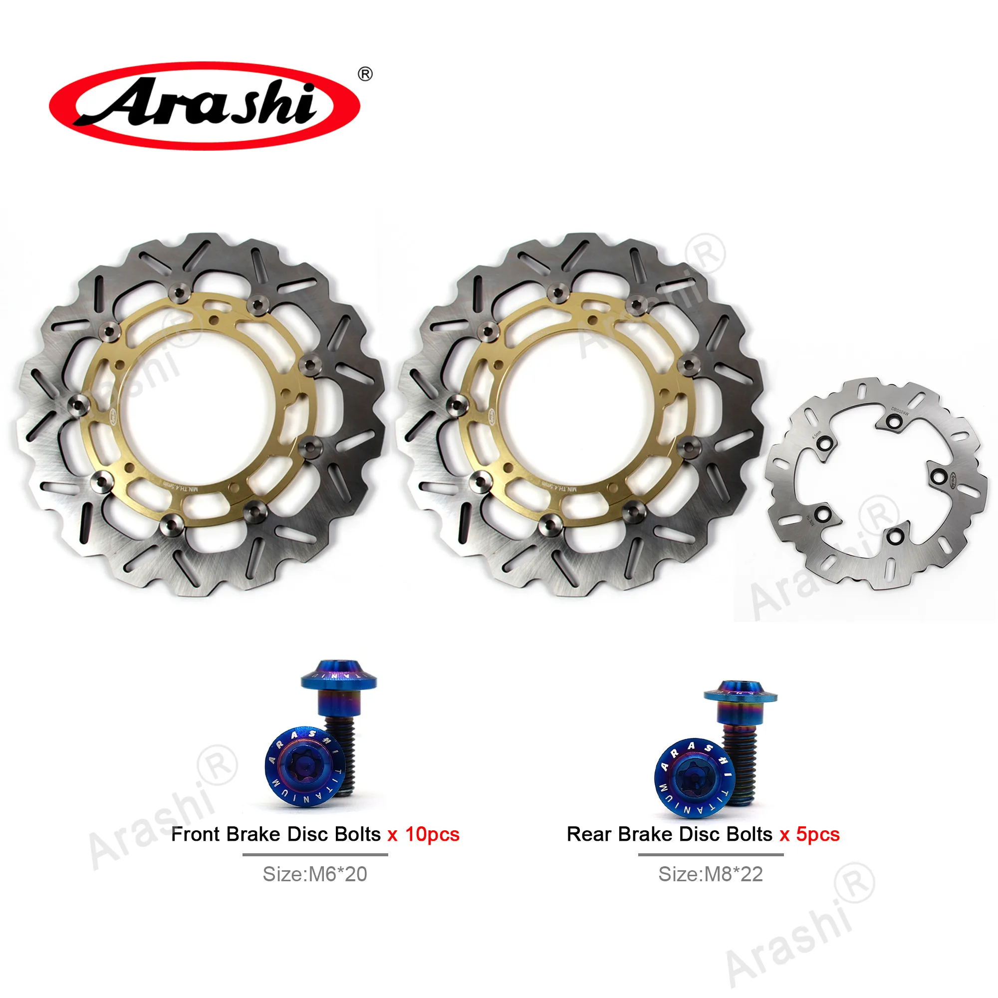 

ARASHI For Yamaha YZF R6 600 2005 - 2015 Brake Disc Front Rear Brake Rotors YZF R1 1000 2007 - 2014 Brake Disc Rotors YZFR6 R1