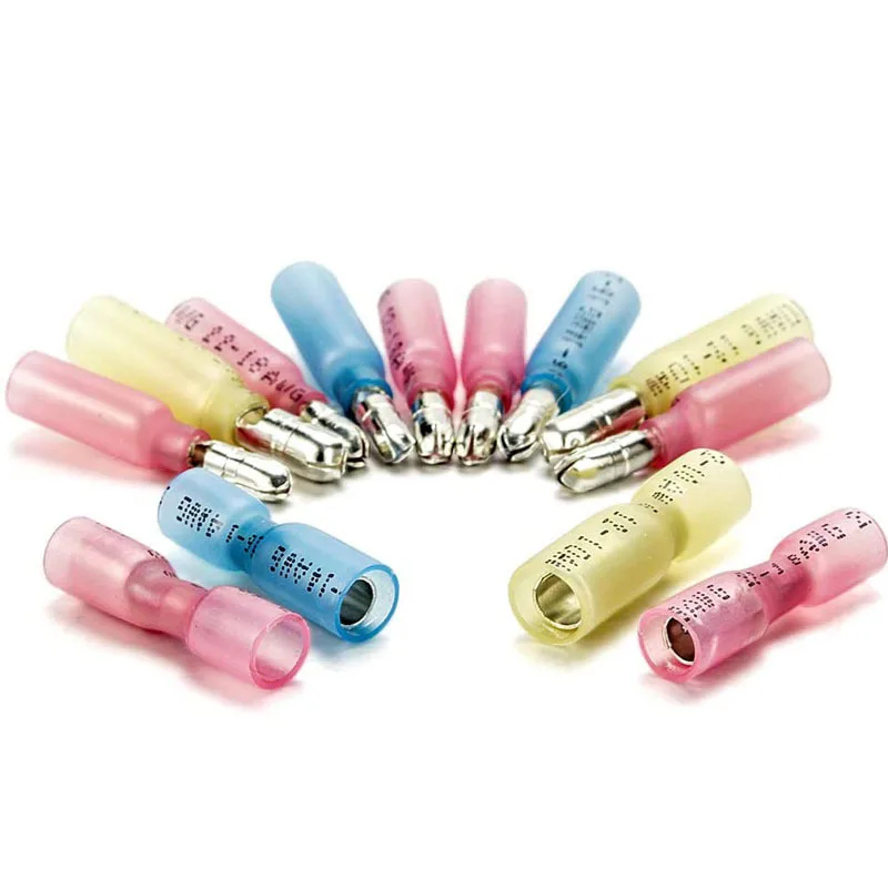 220pcs Heat Shrink Bullet Connectors AWG22-10 Male Female Wire Connectors Terminals Butt Cable Terminals with Crimping Pliers