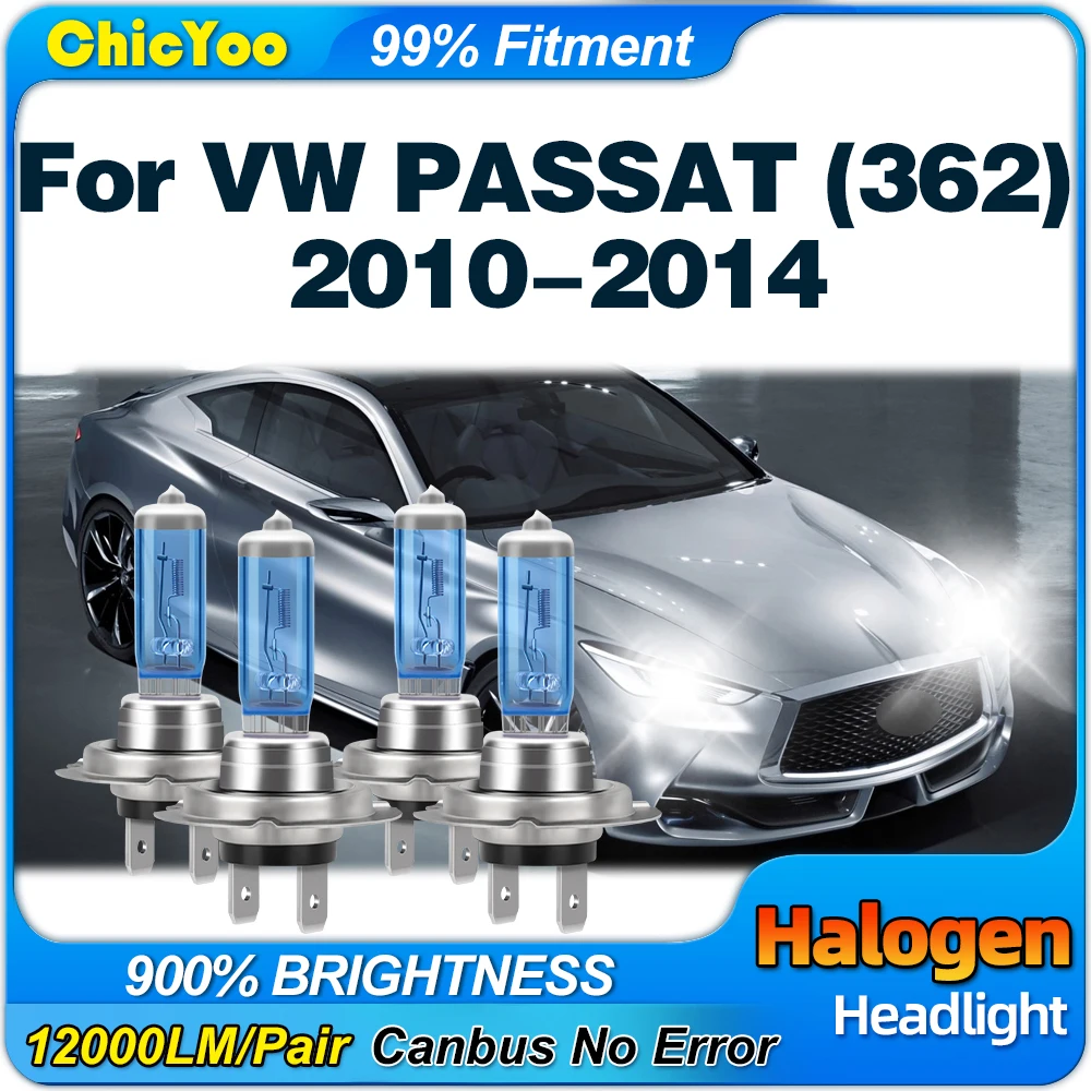 

200W Car Xenon Halogen Headlight 24000LM High Low Beam Auto Lamps Bulbs 6000K For VW PASSAT (362) 2010 2011 2012 2013 2014